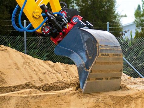 mini excavator rototilt|rotating bucket for mini excavator.